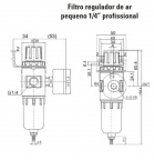 FR-00 Filtro regulador de ar Profissional